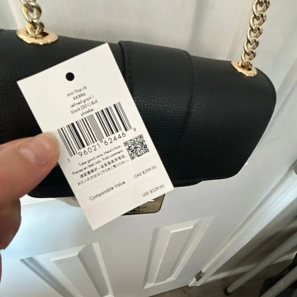 Kate spade black Phoebe Turnlock Mini Flap Crossbody new retail $399